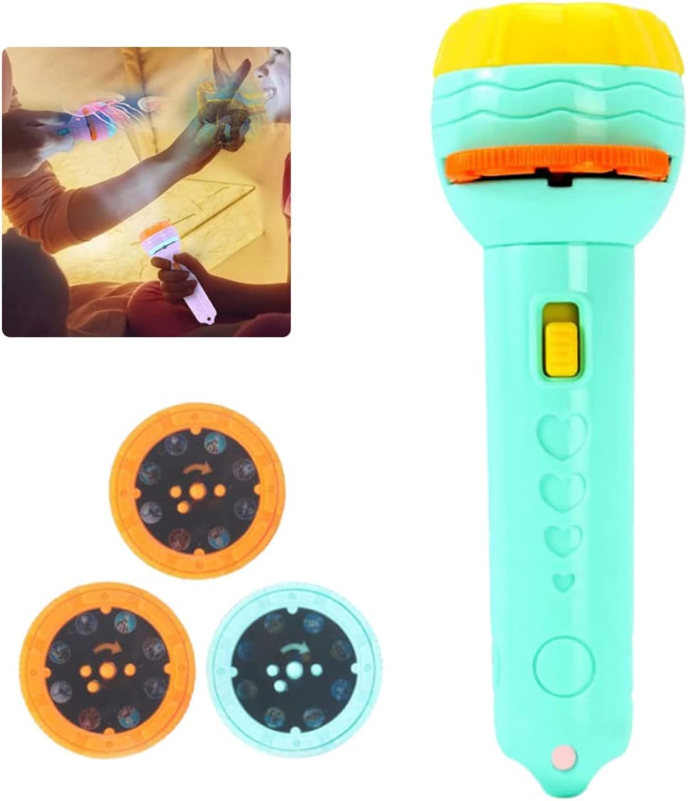 Projector Flashlight Torch - 6 Slids, 24 Patterns , Kids Projection Light Toy Education Learning Night