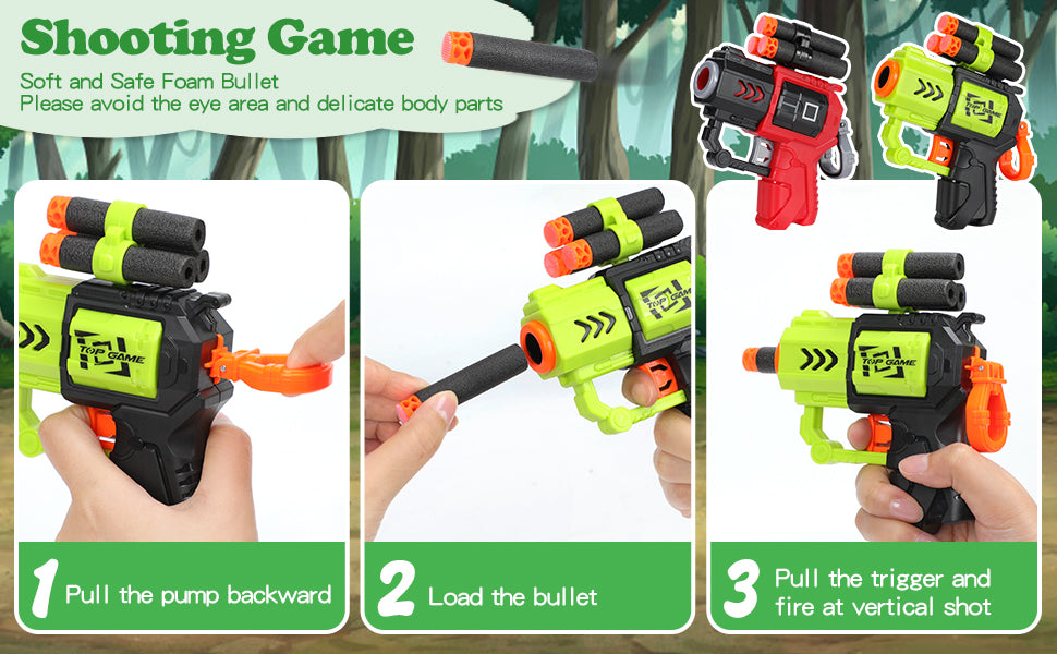 3 in 1 - Activity Game Target Shooting Games for Children Includes Portable Box Boys Birthday Children