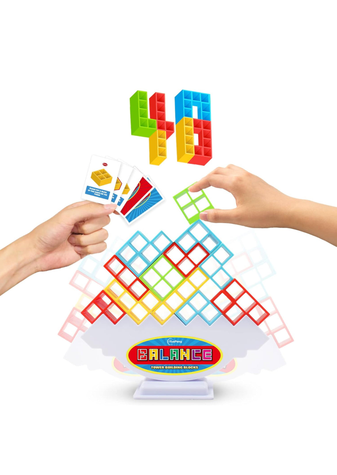 Balance Tower Game - Fun Stacking Building Blocks for Kids Age 3+ - Develops Dexterity, Patience, and Fine Motor Skills - Perfect