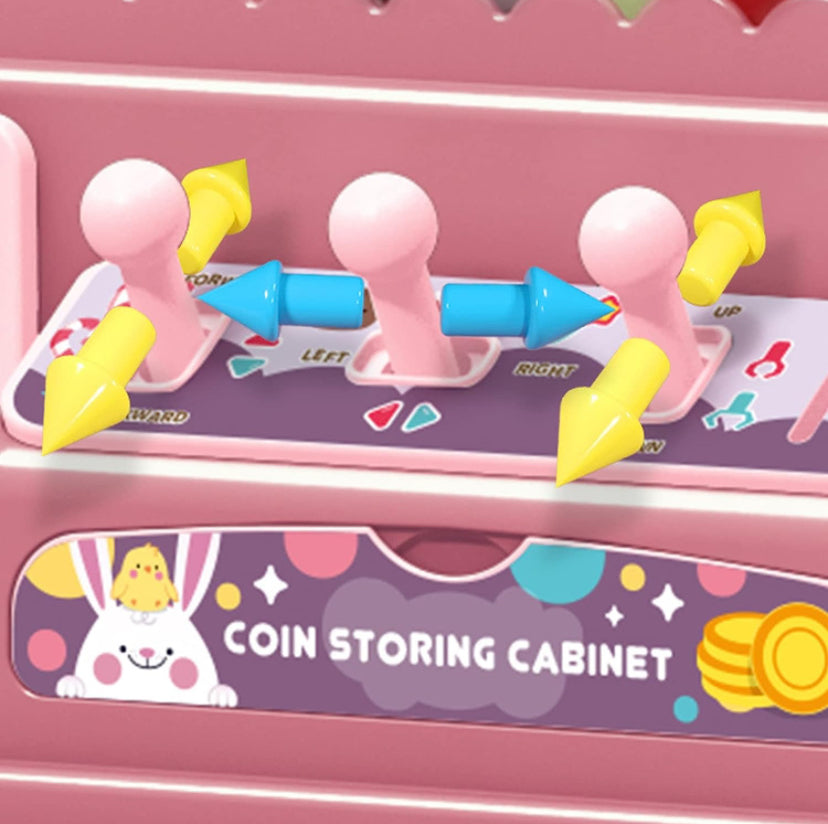 Mini Claw Machine for Kids, Doll Grabber Machine with Cool Light Music