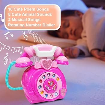 Playmaster Classic Old Style Musical Landline Telephone with Story & Poetry Sound For Kids - playmaster toys