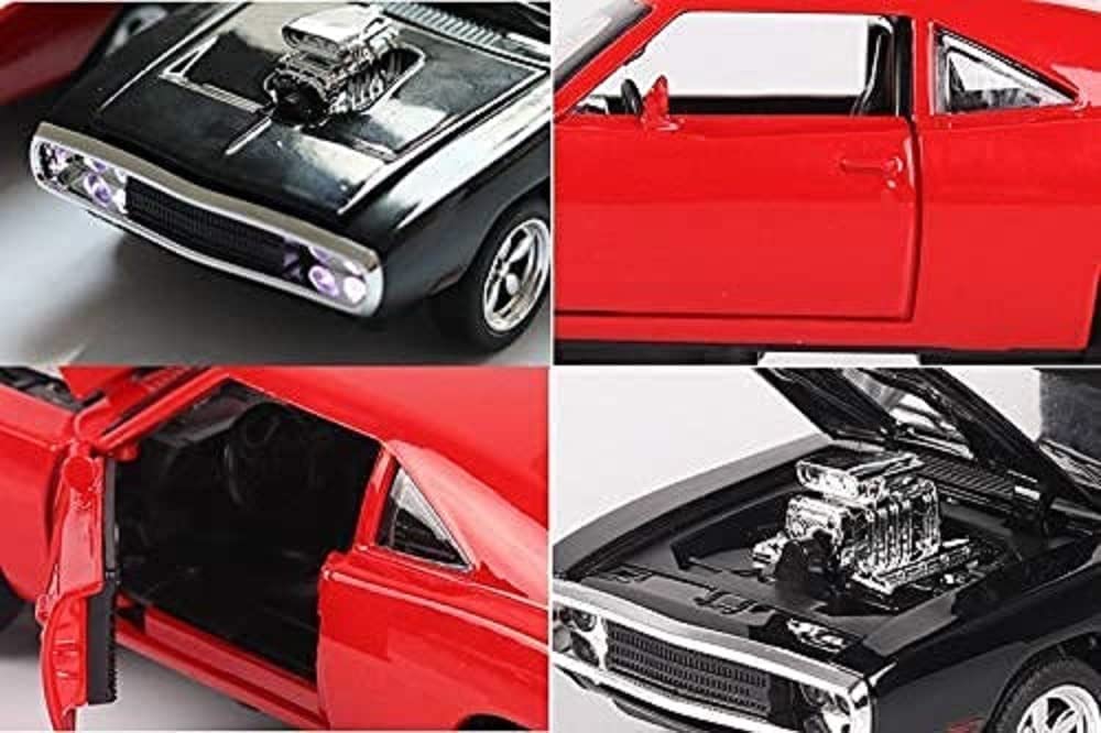 1:32 Diecast Model Alloy F & F 7 Dodge Charger Alloy Metal Pull Back With 6 Openable Doors & Sound Light Auto Toy Car For Kids Best Gift Toys For Kids Boys