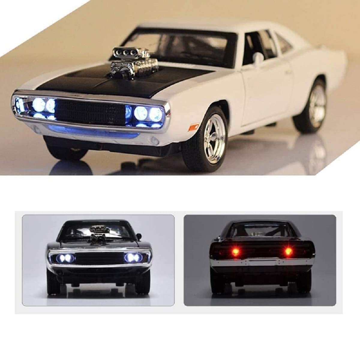 1:32 Diecast Model Alloy F & F 7 Dodge Charger Alloy Metal Pull Back With 6 Openable Doors & Sound Light Auto Toy Car For Kids Best Gift Toys For Kids Boys