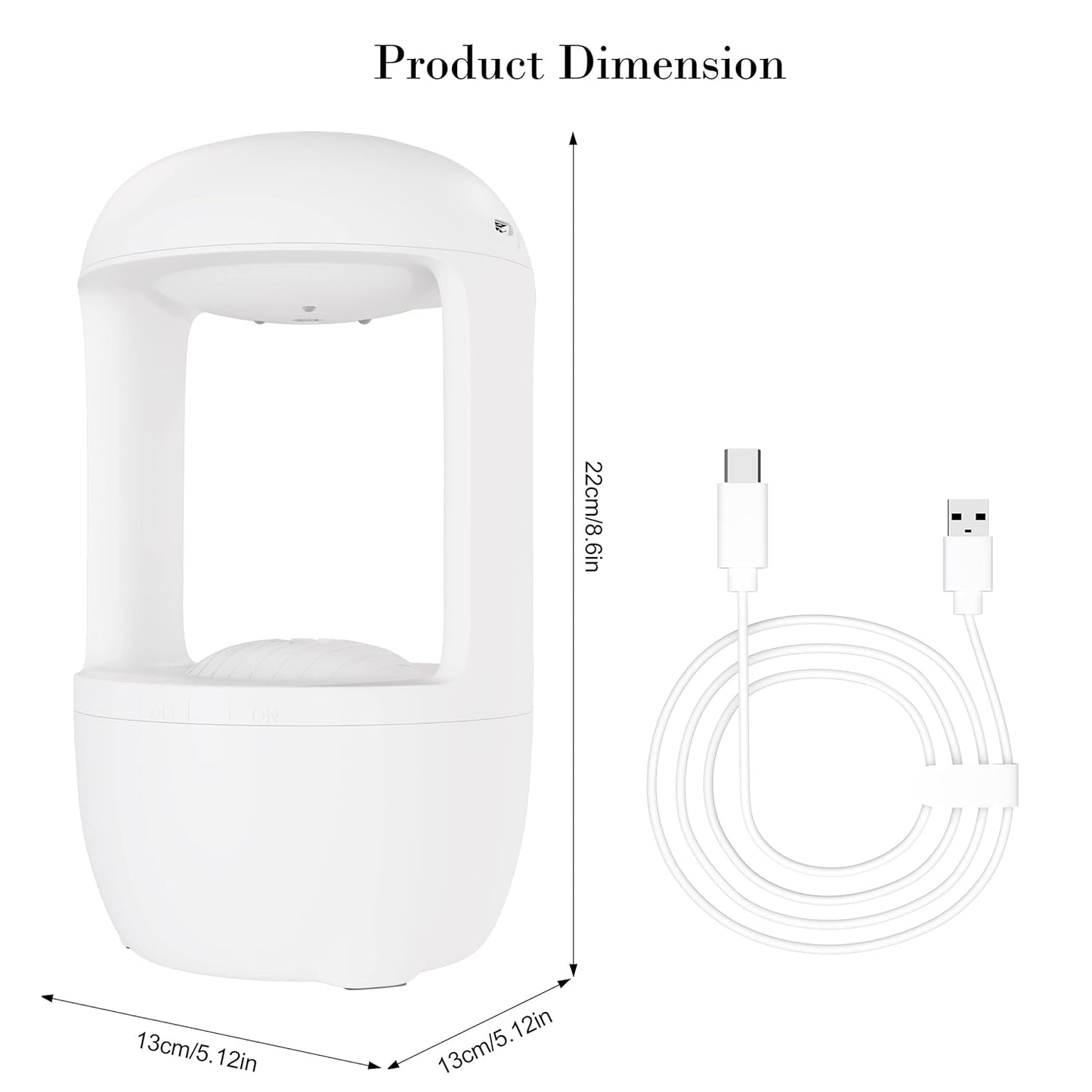 Water Lamp for home decor - Humidifier lamp with C-Type Charger