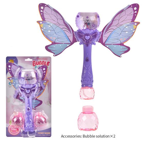 Butterfly bubble Stick with lights and music- bubble gun toy with lights - playmaster toys