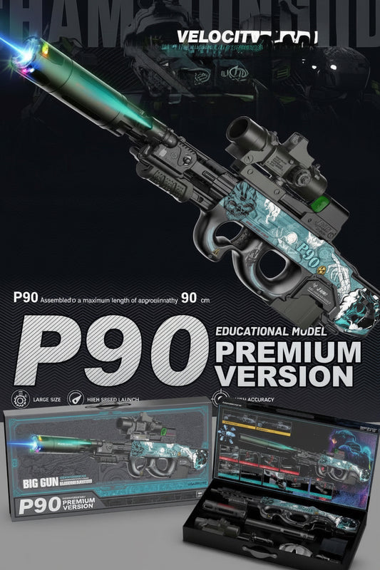 Big Size P90 Military Gel Ball Gun Splatter Ball Water Blaster with sensor muffler Water Beads for Activities Team