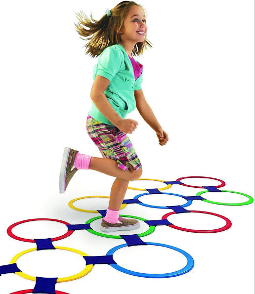 Twister Hopscotch Active Indoor Game with Rings