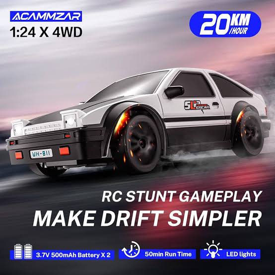All New Driftcar MX 50 with Pop up  headlights Drift Car 1:24 20km/h 2.4g 4wd High Speed 3 Type Of Tire 2 Sets Of Tail Classic Racing Rc Cars For Adults (Copy)