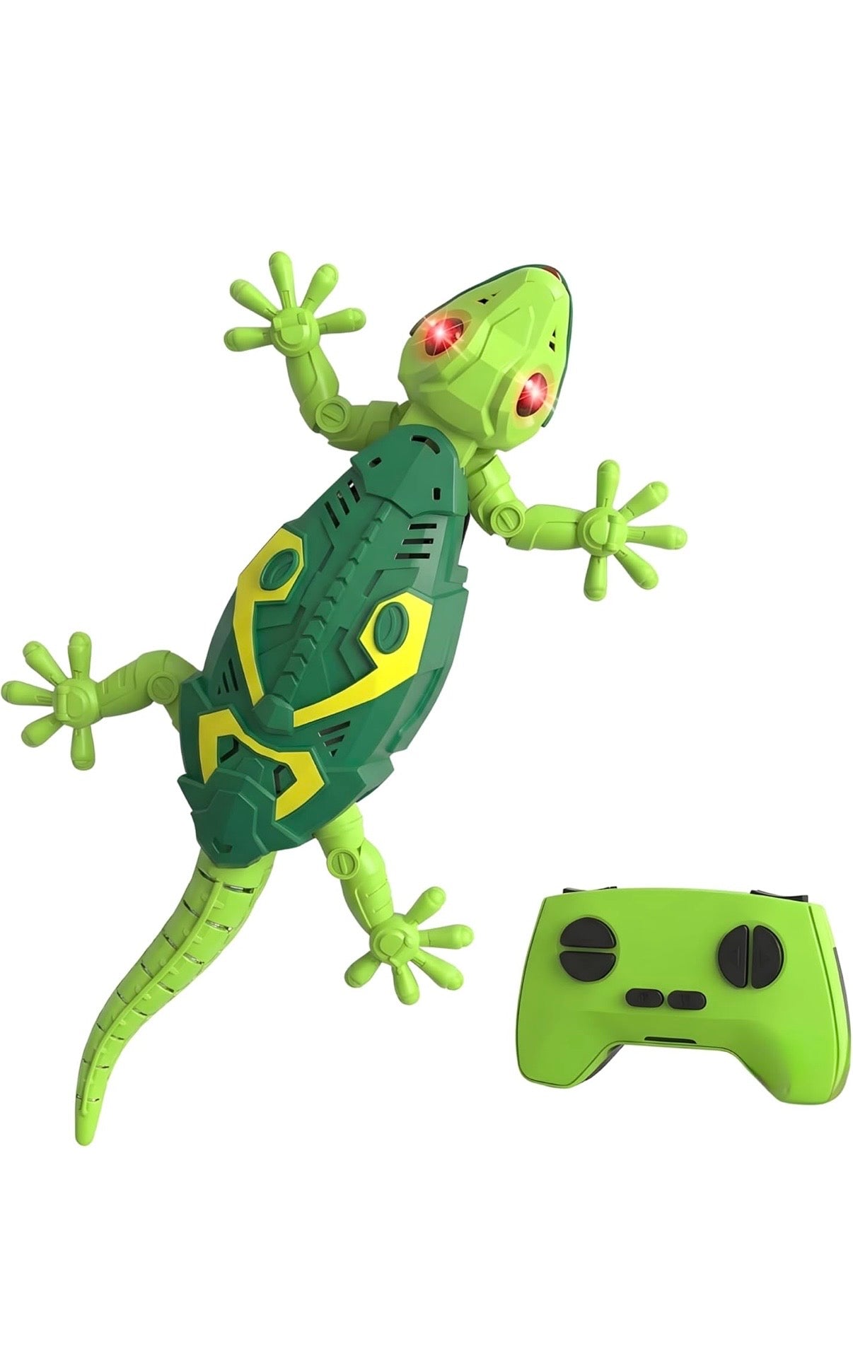 Wall Climbing Lizard Toy Remote Control with LED Eyes | Wall Crawler Gecko | Floor Ceiling Crawling Climbs Walls & Floors | Rechargeable RC Toy | Funny Prank Toys