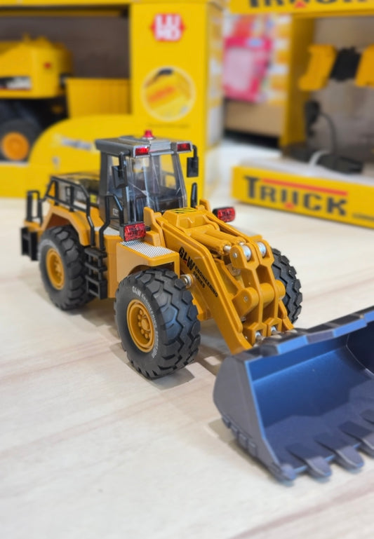 Large Wheeled JCB Loader Heavy Duty Construction Metal Bulldozer, Loder Vehicle Toys for Kids, Outdoor Sandbox Car Toys,