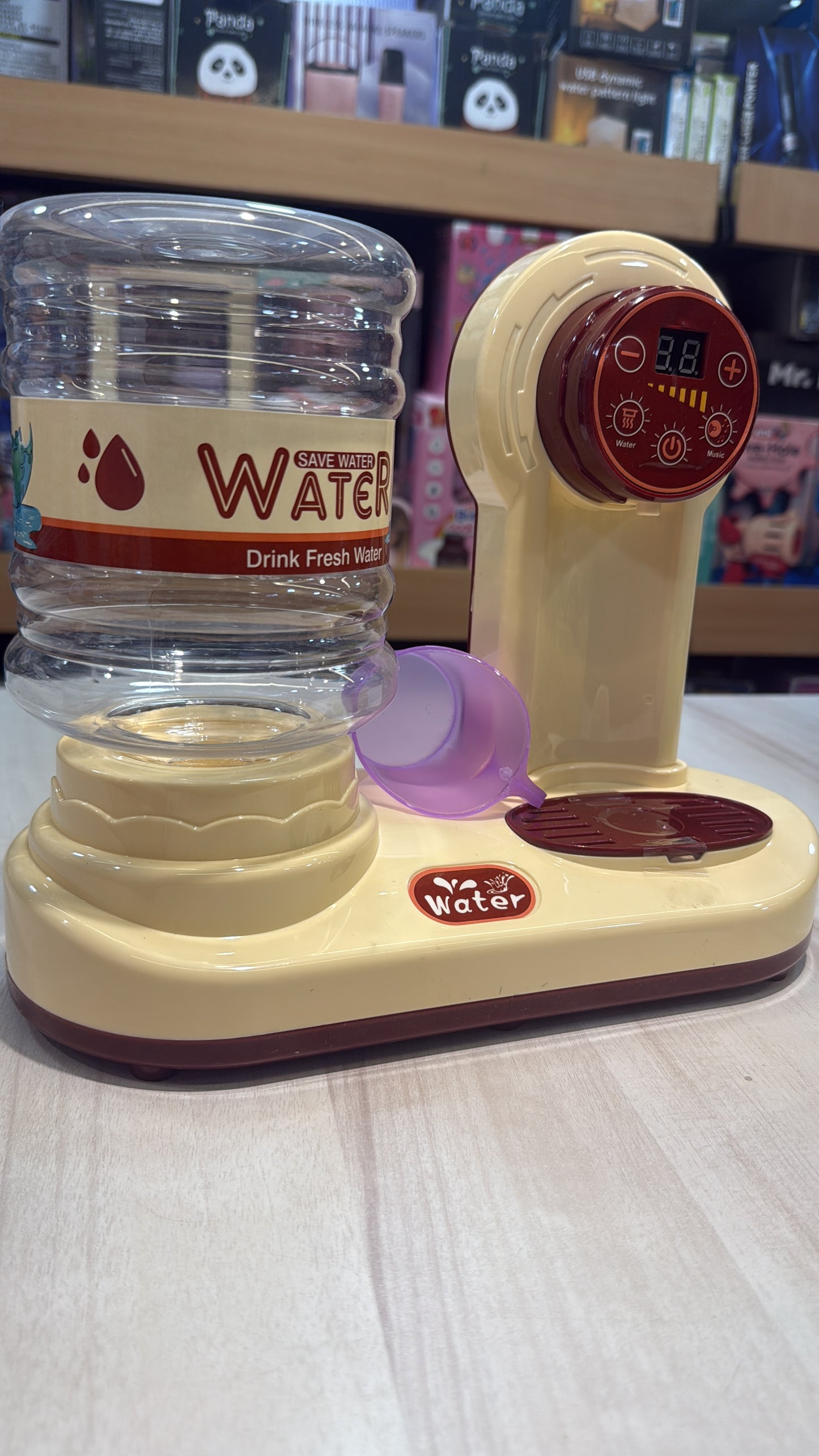 Water dispenser toy for kids with lights and music