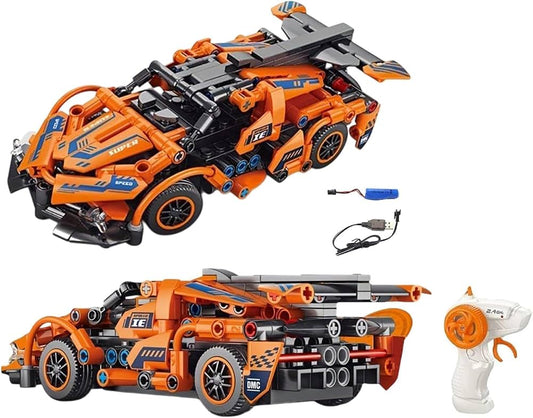 Lamborghini RC Car Kit for Kids & Adults | 2.4GHz Remote Control DIY Sports Car | Rechargeable STEM Building Toy with Openable Doors (Sport mini lebroghini 319 PCS)