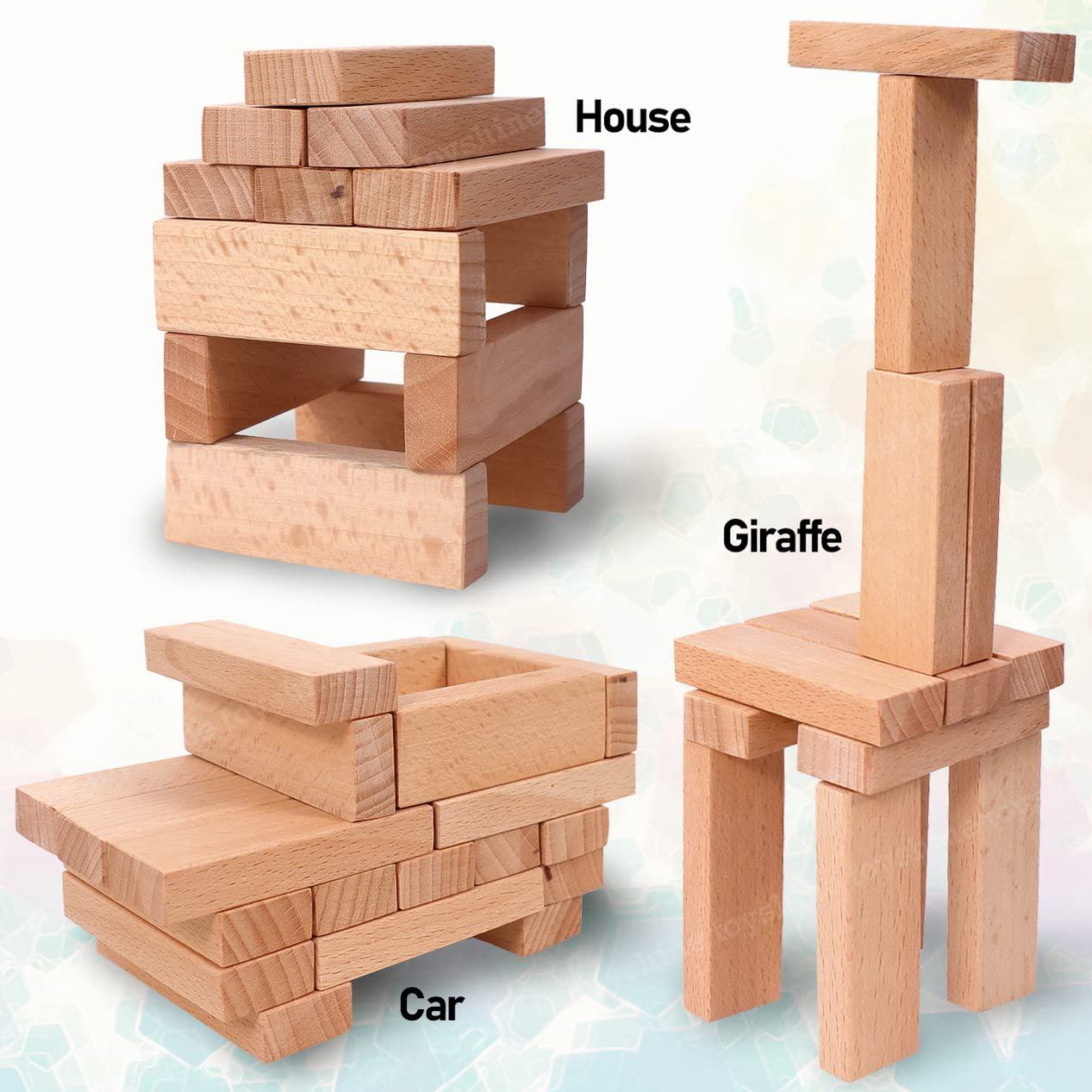 Wooden 54 Wooden Building Block, Party Game, Tumbling Tower Game for Kids and Adults