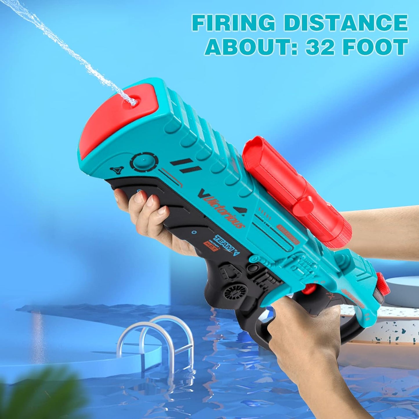 Ultra Power Electric Water Gun for Kids Adults - Squirt Gun Super Water Blaster 550cc with Long Shooting Range 35 Ft, Big Powerful Water Gun,