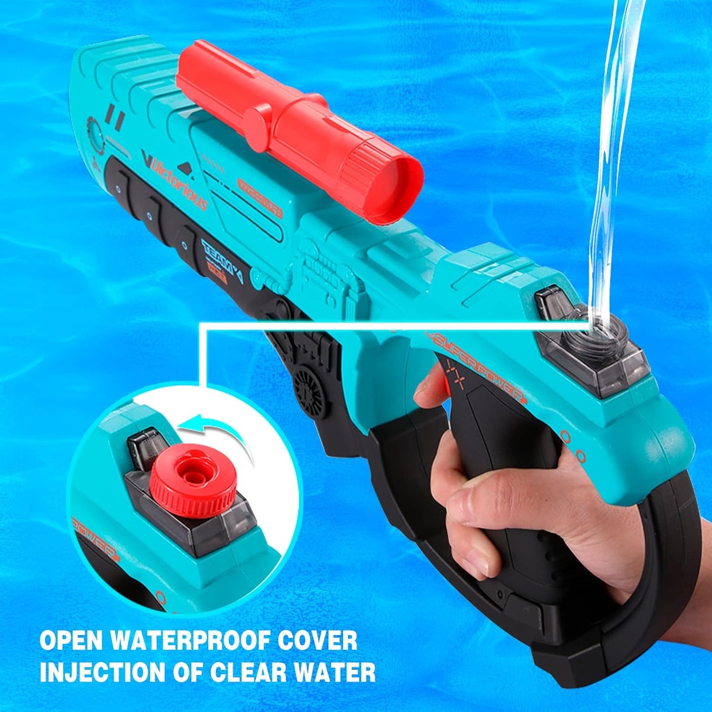 Ultra Power Electric Water Gun for Kids Adults - Squirt Gun Super Water Blaster 550cc with Long Shooting Range 35 Ft, Big Powerful Water Gun,