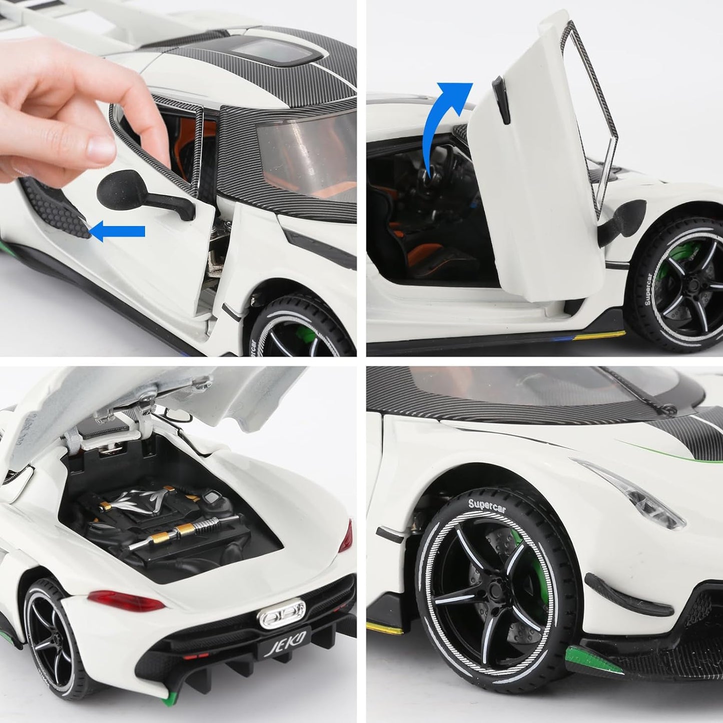 1:24 Koenigsegg Car Model, Diecast Collectible Pull Back Model Car With Sound And Light