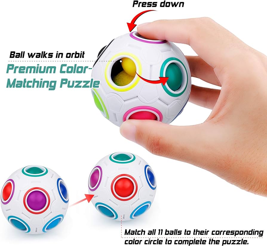 Magic Rainbow Ufo Ball,UFO rubik ball - Puzzle Ball Cube Brain Teasers Educational Toy For Kids & Adults,