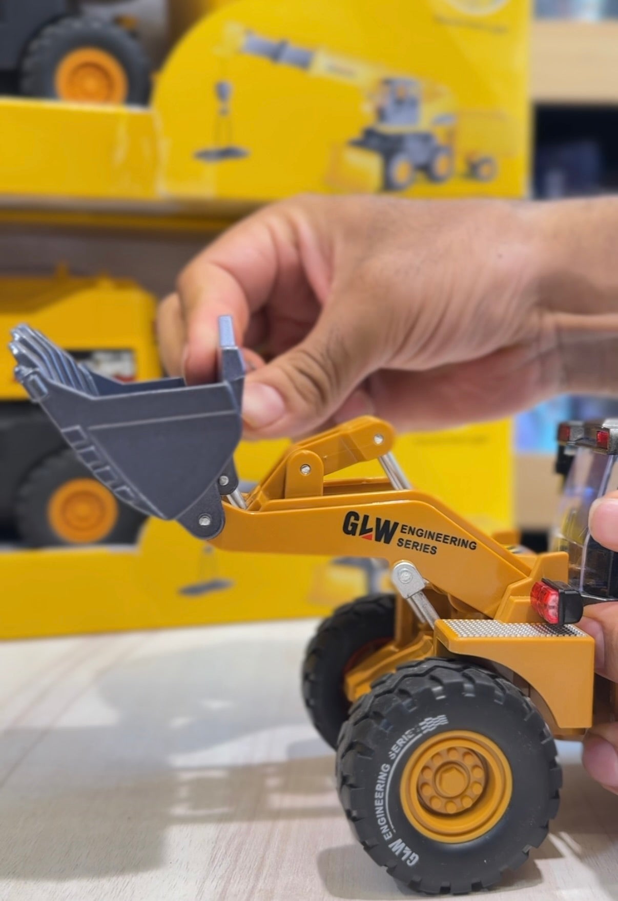 Large Wheeled JCB Loader Heavy Duty Construction Metal Bulldozer, Loder Vehicle Toys for Kids, Outdoor Sandbox Car Toys,