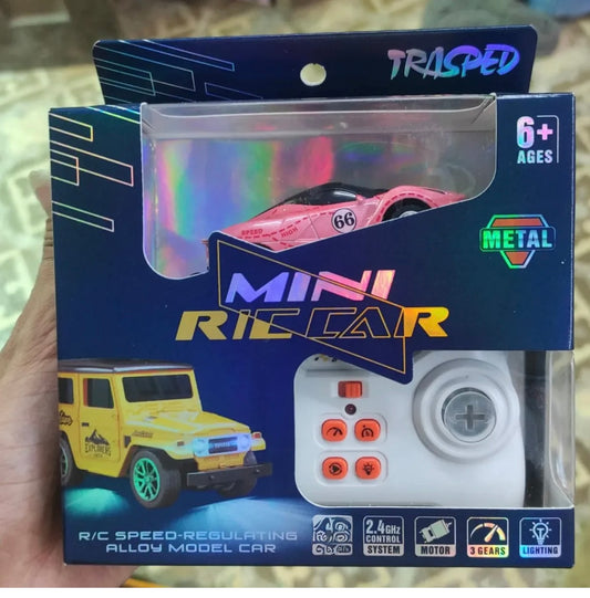 (Diecast metal) New smallest rc vehicle car for kids - remote control rc car with lights and speed changing  (rechargeable)