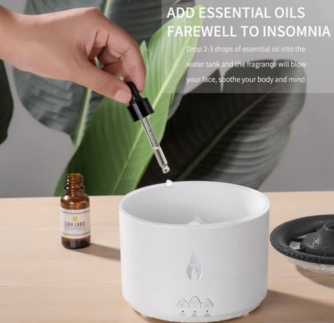 Volcano smoke Humidifier Flame Diffuser Atmosphere Light Humidifier Portable Noiseless Aroma Aromatherapy Diffuser,Auto Shut-Off (Valcano Flame)