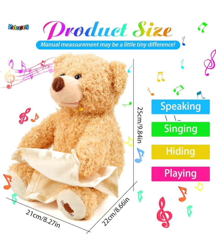 Peek - a - boo Teddy Bear Toy for Babies Sensory Learning Development - new toy for kids 1-3 years (3 aa battery required)