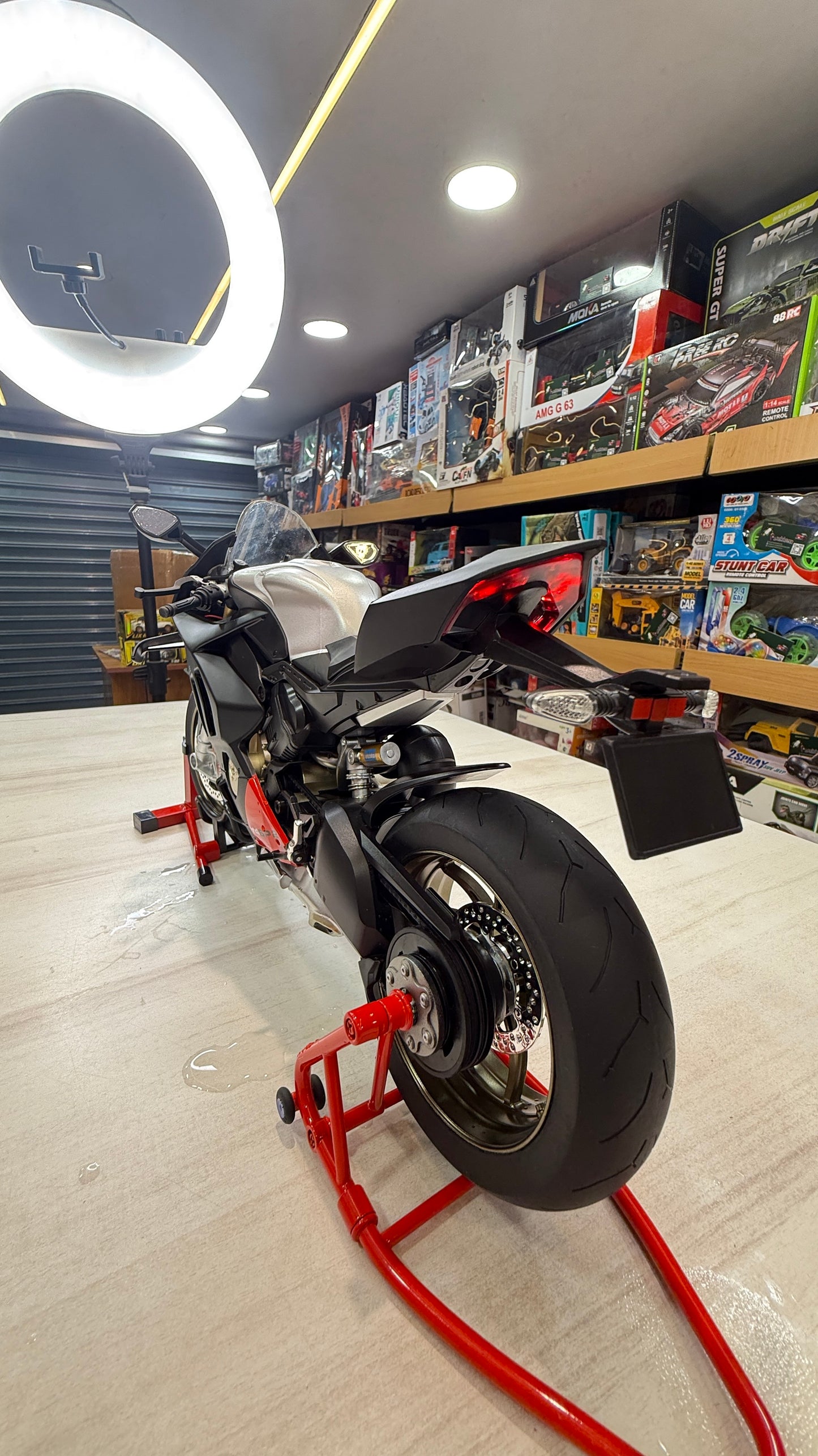 Ducati bike Super Bike Motor Cycle - with smoke and lights Tiny Figure Racing Sports Max Energy Power