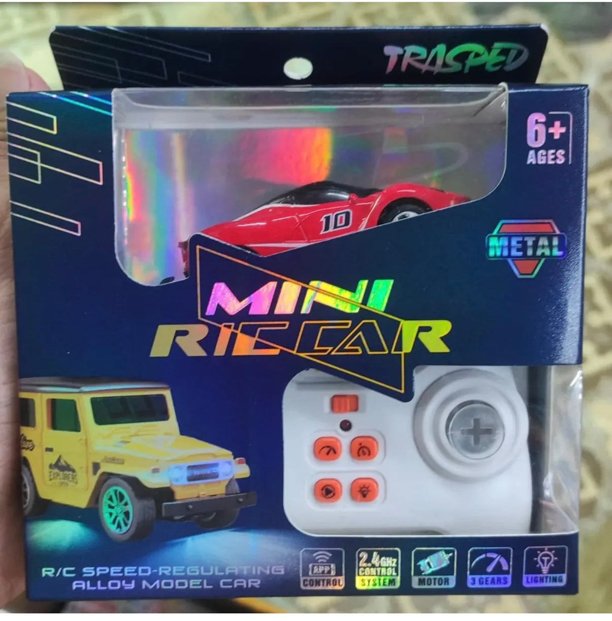 (Diecast metal) New smallest rc vehicle car for kids - remote control rc car with lights and speed changing  (rechargeable)