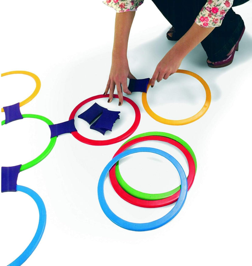 Twister Hopscotch Active Indoor Game with Rings