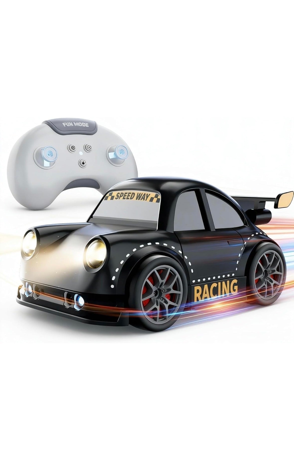 Remote Control RC Drift Racing Car with LED Lights Mini Dream Car Follow Me Toy Birthday Gift for for Kids Boys Girls (Black)