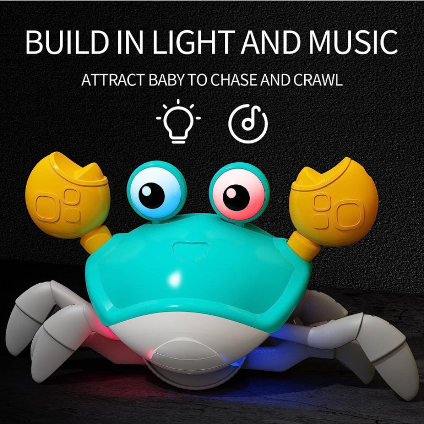 Interactive sensor Crawling Crab with Lights, Music & Automatically Avoid Obstacles