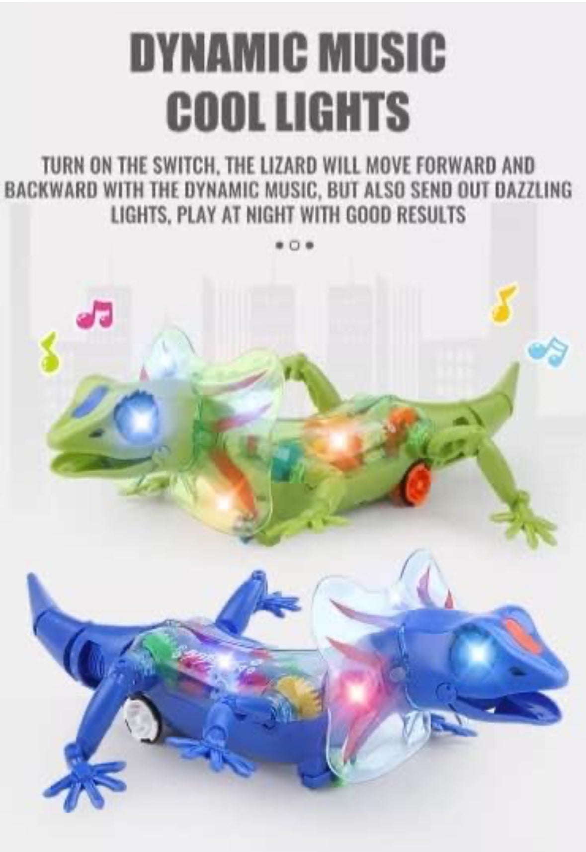 Remote control Battery Operated Toy Musical Light Up Animals Gear Lizard Learning Plastic - Rc lizard toy