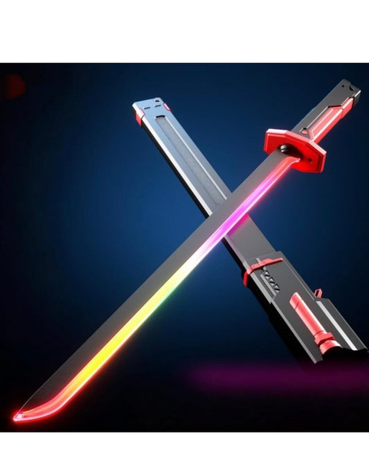 Sword katana - musical and rechargeable and lights - multi color - smoke and c type charging sword for kids