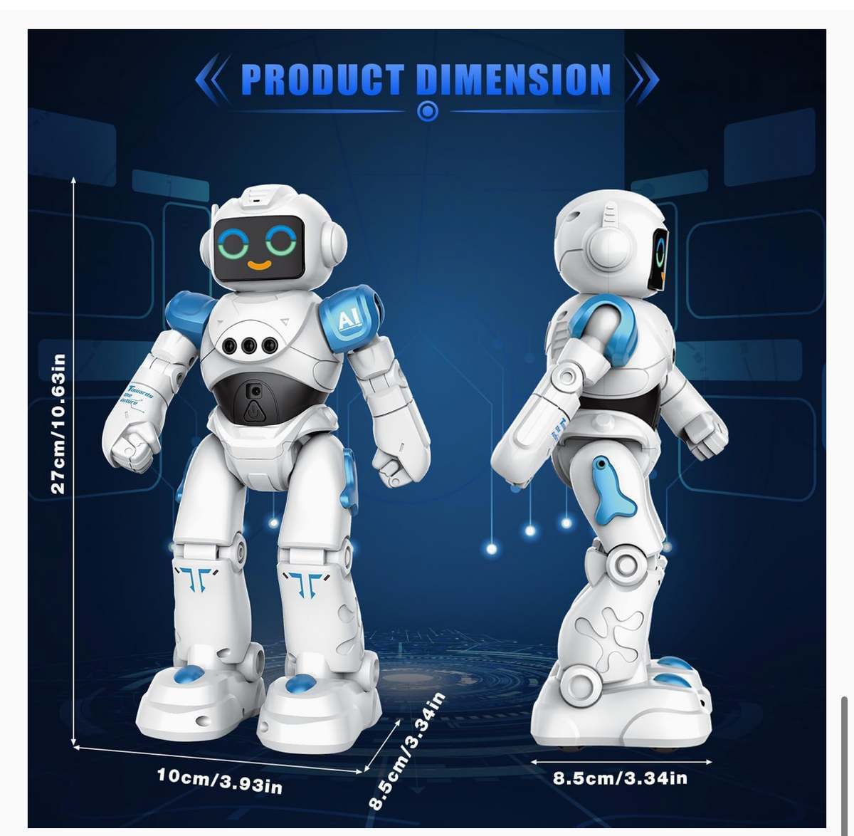 RC Robot Toys for Kids - Smart Talking Voice Remote Control Robot, Gesture Sensing Programmable Emo Robot Toy for Age 3 4 5 6 7 8 Year Old Boys Girls Birthday Gift Present