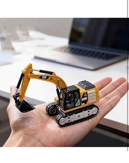 Mini RC Construction Vehicle | 1:64 Scale Die-Cast Metal Body | Remote Control Engineering Toy Vehicle for Kids | Realistic Simulation Styling (Excavator 1.64 Scale)
