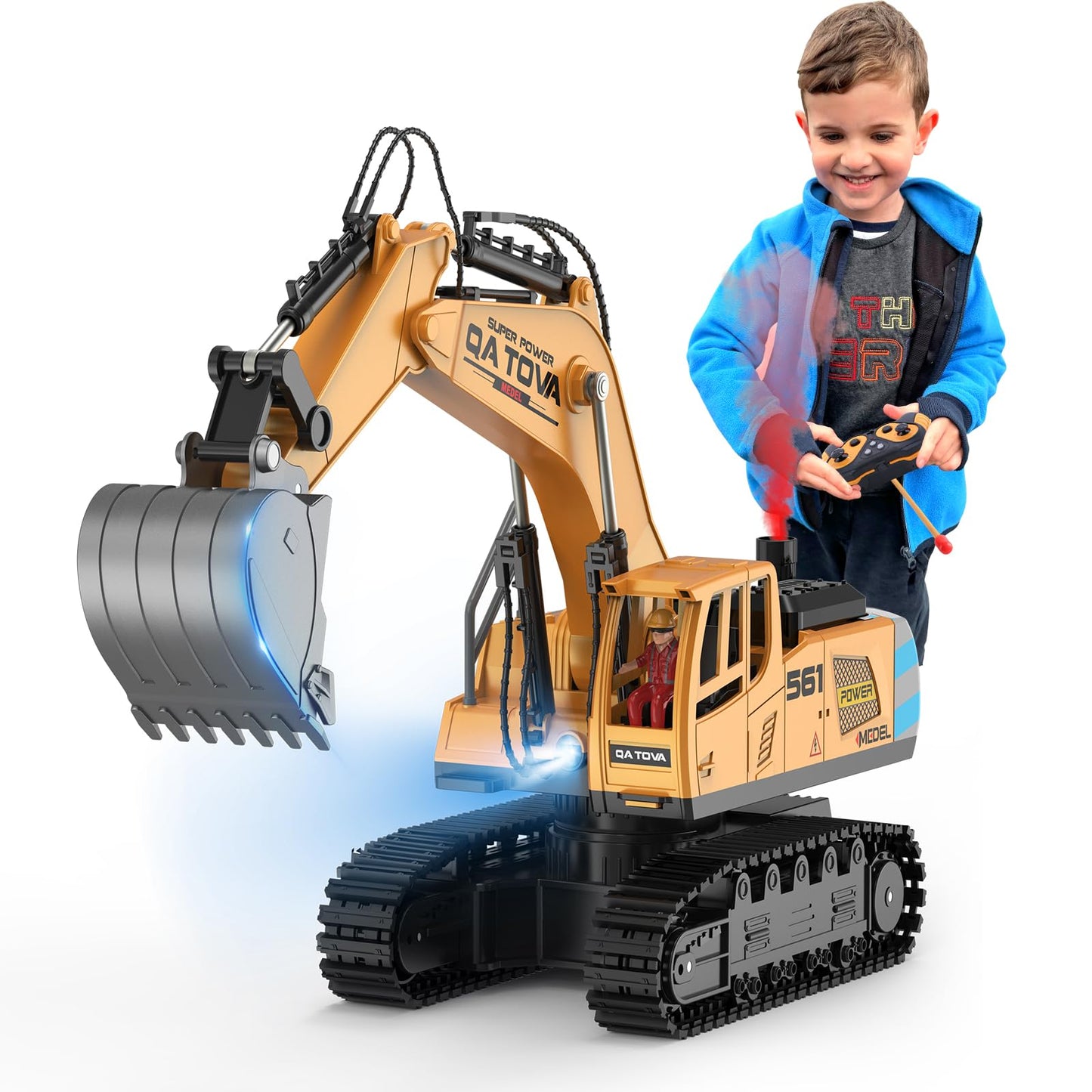 Big size Smoke Remote Control Excavator Toys 1:20 Rechargeable RC Construction Vehicles Book