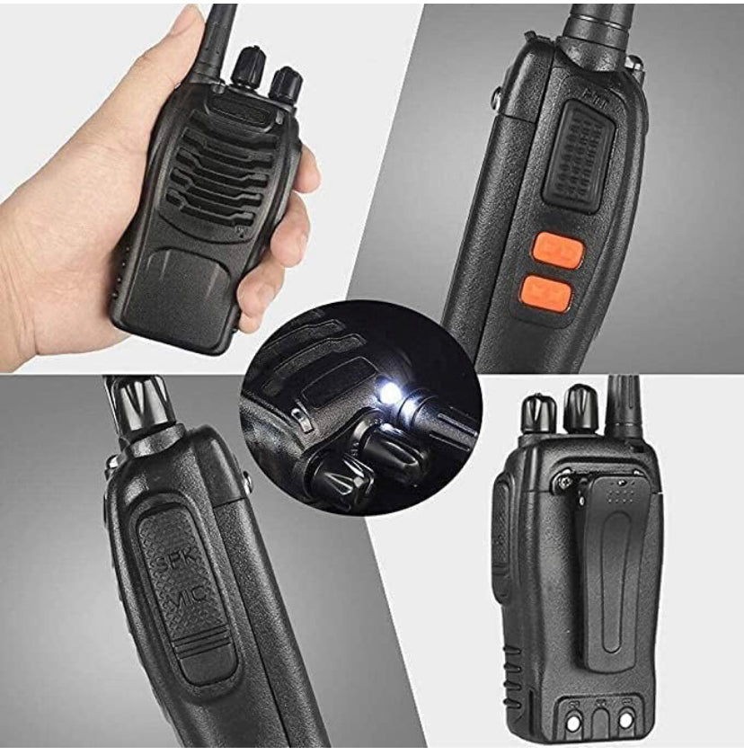 Real Walkie Talkies - Long Range (upto 450 meters) - Real walkie talkie pair with 2 chargers