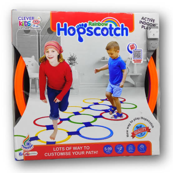 Twister Hopscotch Active Indoor Game with Rings – Play Masters