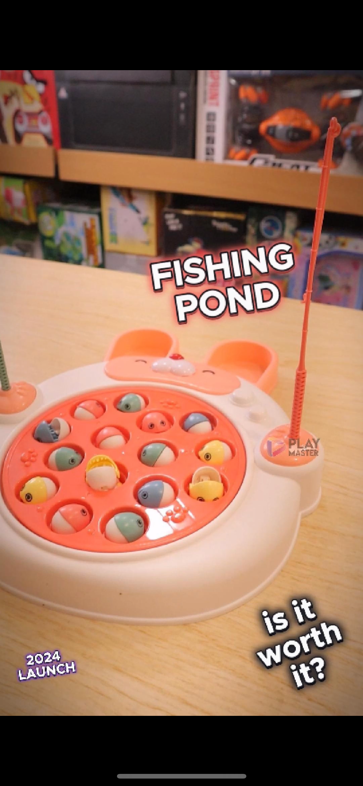 Rabbit Face Rotating Fish Pond Musical Fishing Game Toy Set for Kids