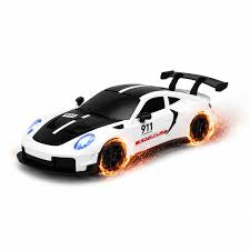 Smooth  porsche 911 Drift Car with stone spark 1:24 20km/h 2.4g tail Classic Racing Rc Cars For Adults (Fire effects)