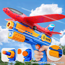 3 in 1 Catpault plane with gun - gun plane for kids - 2 flight modes - playmaster plane toy