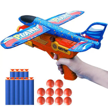 3 in 1 Catpault plane with gun - gun plane for kids - 2 flight modes - playmaster plane toy