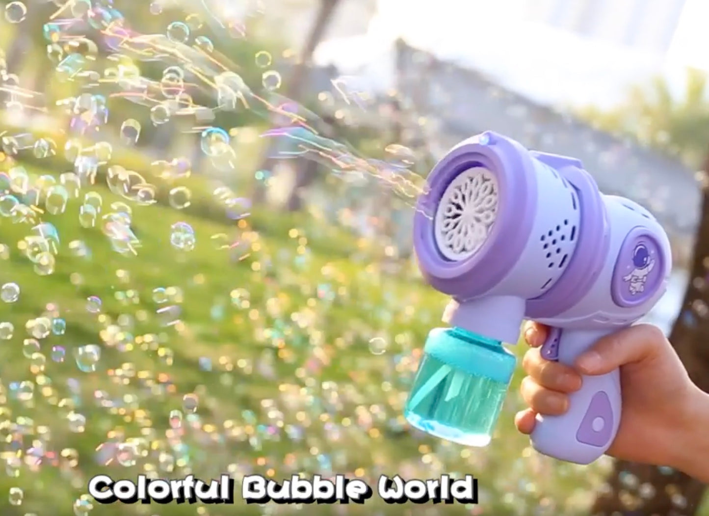 Bubble Guns for Kids with 2 Packs of bubble bottles Toddlers and party bubble gun with Refill Solutions