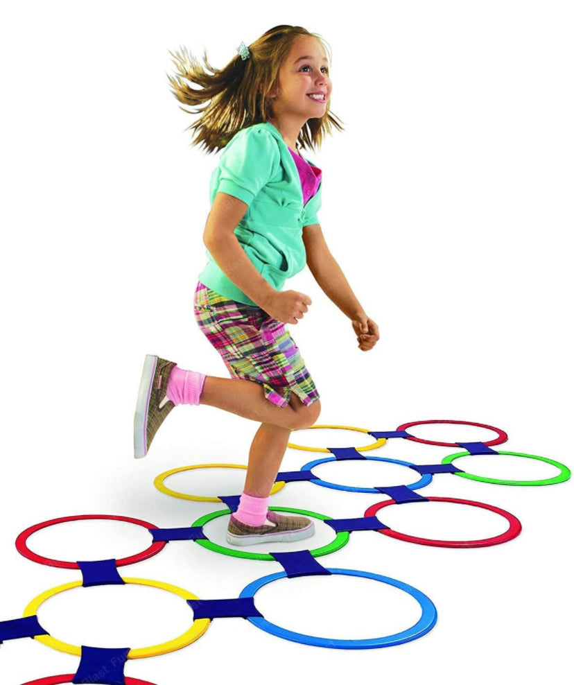 Twister Hopscotch Active Indoor Game with Rings