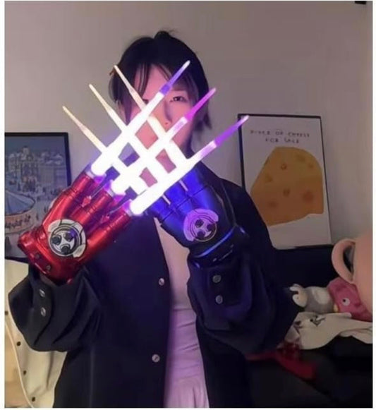 kids wolverine Hand with spark - musical and rechargeable and lights - multi color - fire spark and c type charging sword for kids (rechargeable ) (hand)