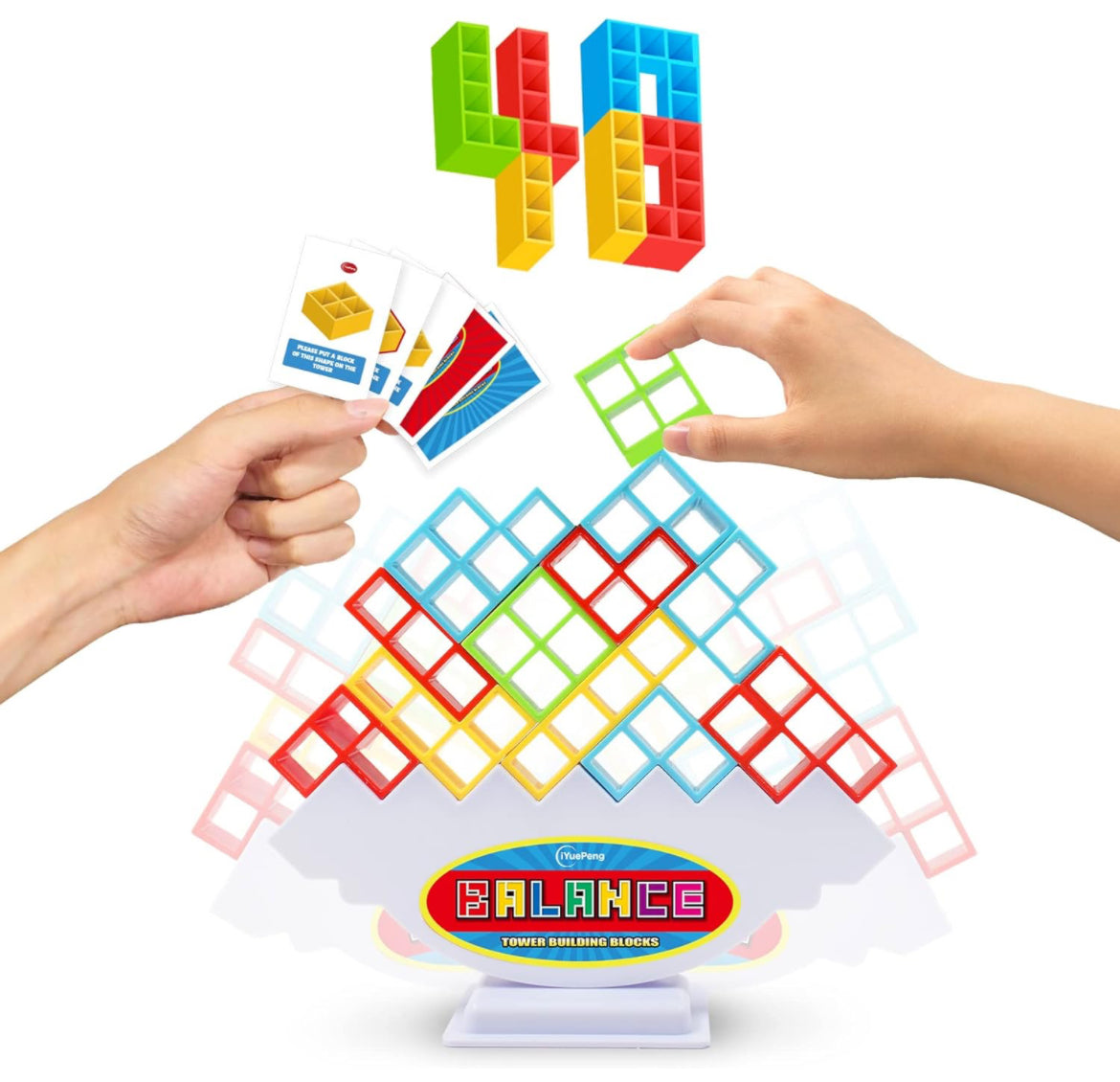 Balance Tower Game - Fun Stacking Building Blocks for Kids Age 3+ - Develops Dexterity, Patience, and Fine Motor Skills - Perfect