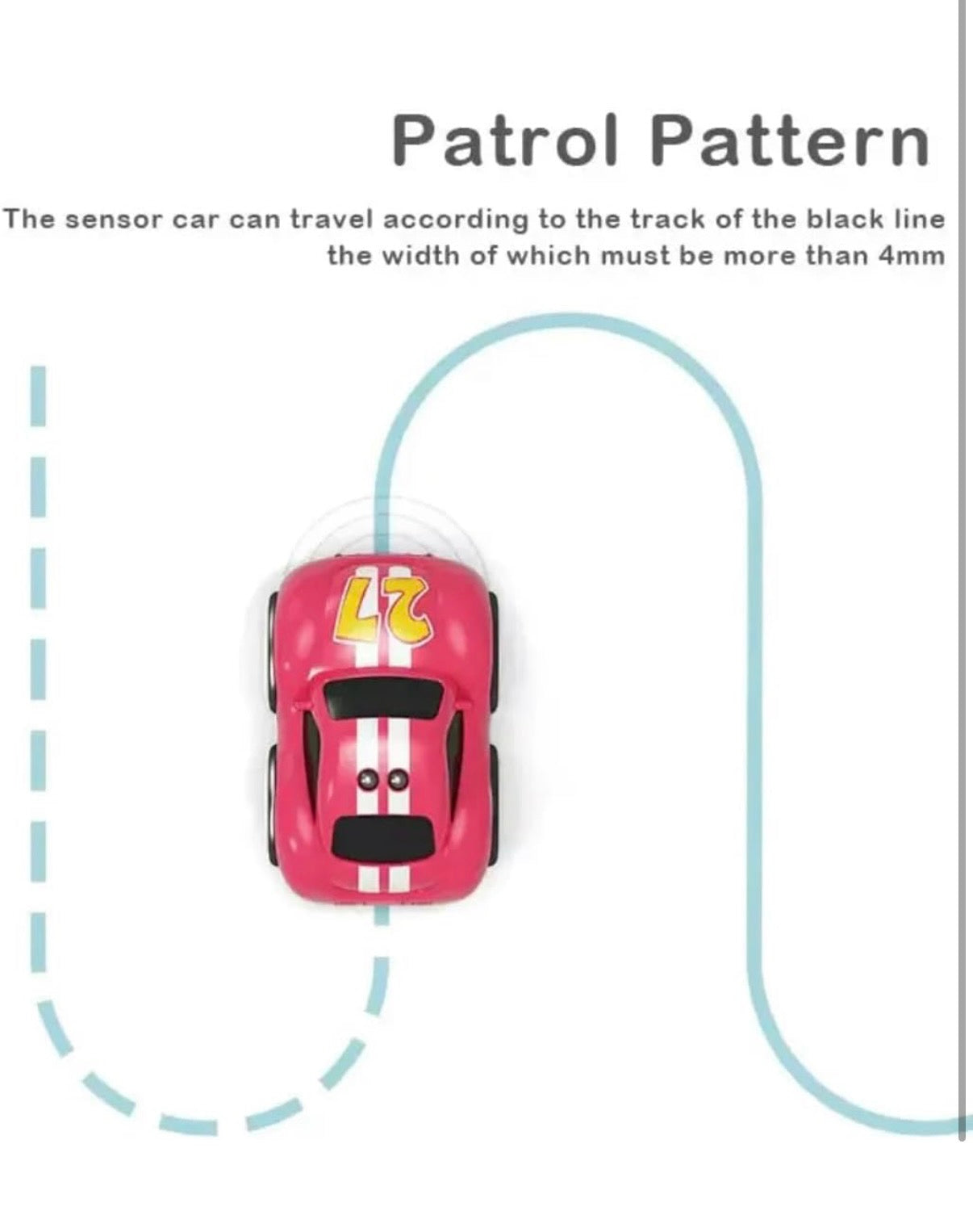 Nrw Pen induction Smart Sensor Mini Car for Kids | Magic Induction RC Intelligent Sensor Car | Pull Back Mini CAr with Smart Music & LED Lighting | (Copy)