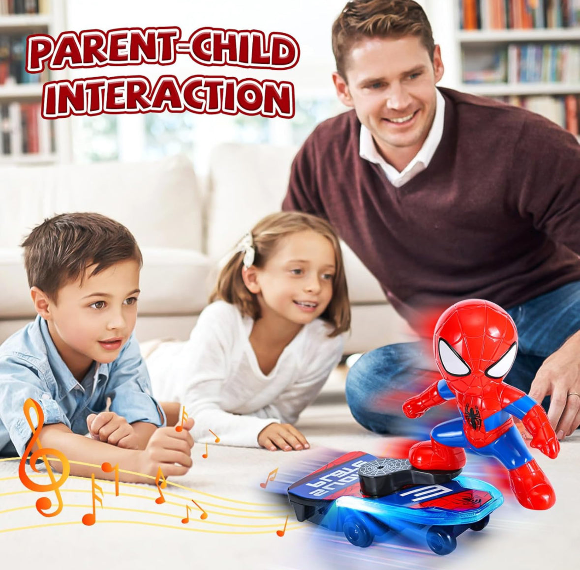 Dancing Spiderman Toy for 4-6 Years Old, Spin Robot Spider Toy with Colorful Flashing Lights & Music, Interactive Toddler Kids Gifts Toy for 3 4 5 6 7 8 Years Old