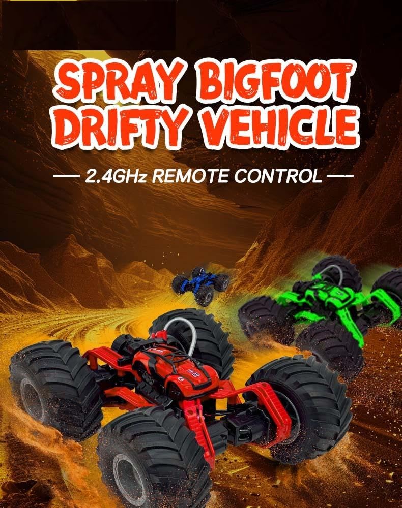 Remote Control Monster Drift Car - RC Car with Booster Spray Function with real rubber wheel Off Road Drift Race Car Toy 360°