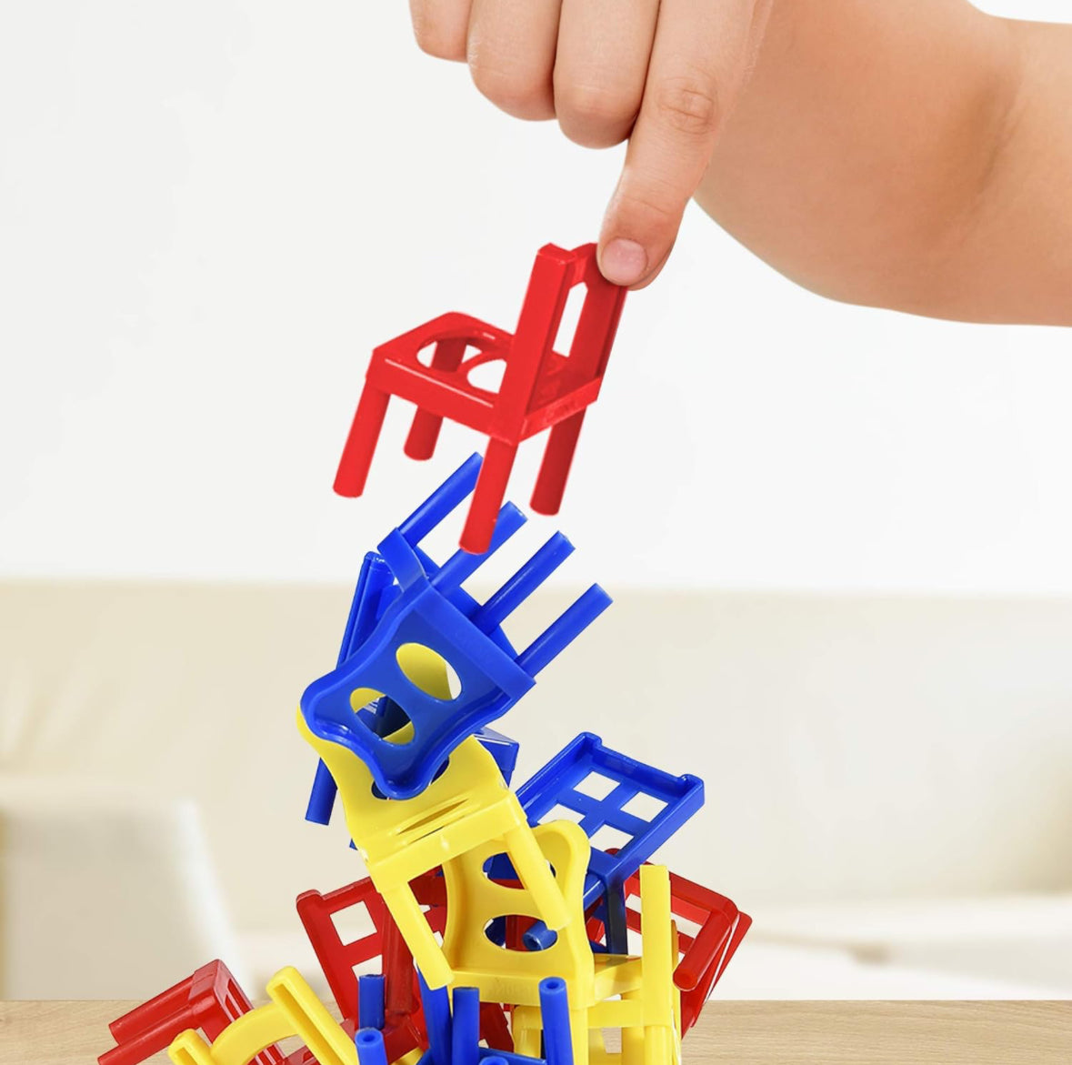 Balancing Chair Game with 18 Mini Chairs. Development Learning Game for Coordination & Balance