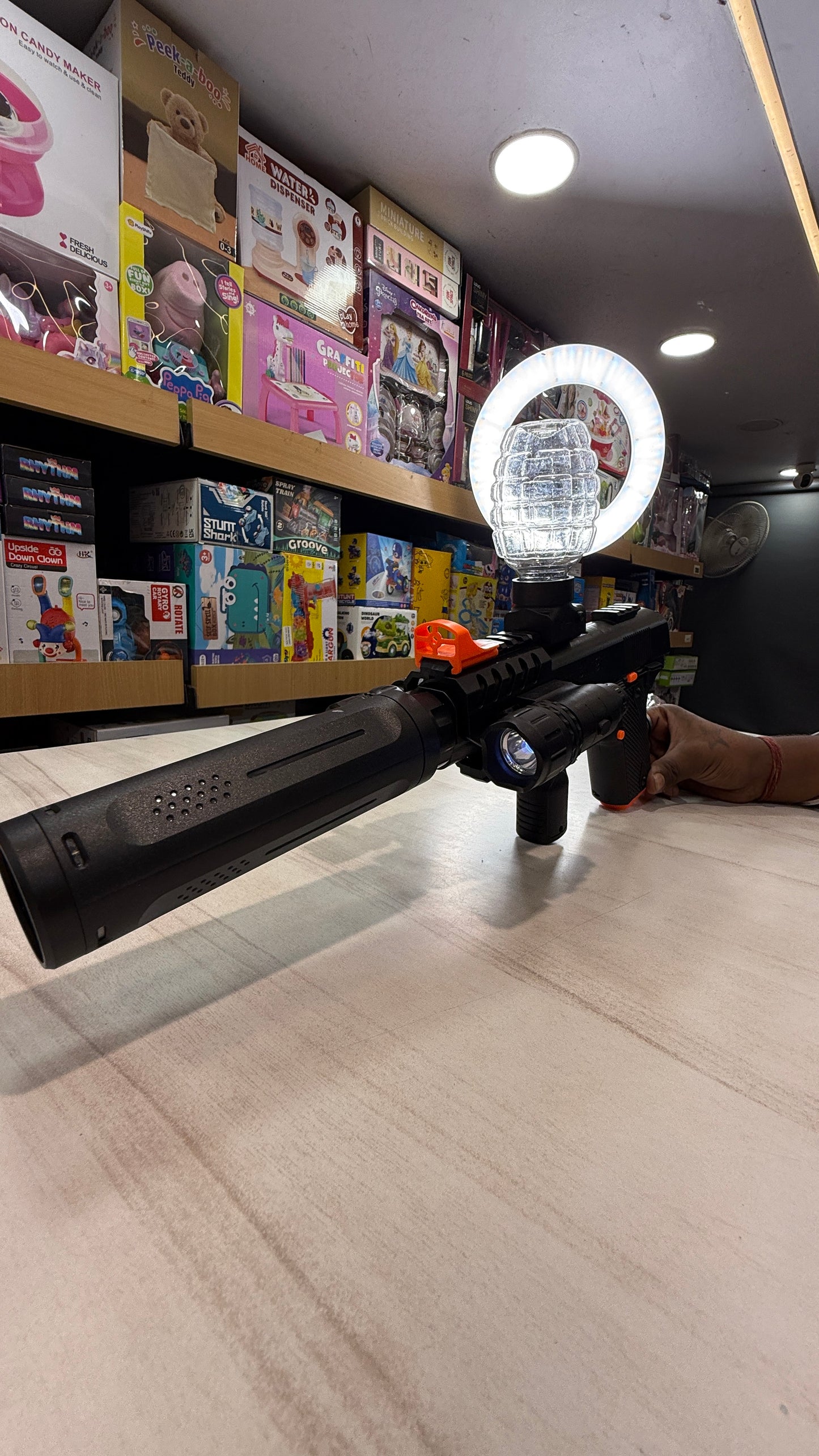 Super fast style Orbeez jelly gun with ultra sonic silencer - rechargeable orbeez Jelly gun with luminous silencer lights - playmaster toys